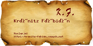 Kránitz Fábián névjegykártya